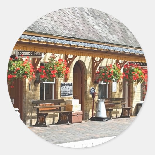 OUDE TREINSTATION RONDE STICKER (Voorkant)