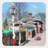 OUDE TREINSTATION VIERKANTE STICKER (Voorkant)