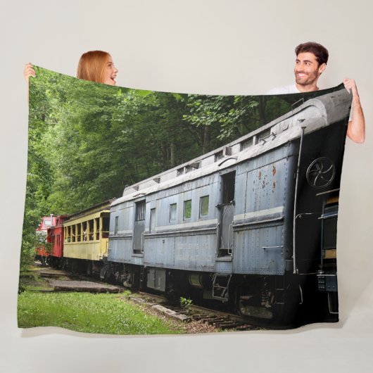 OUDE TREINWAGENS FLEECE DEKEN (In situ)