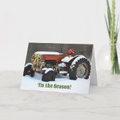  oude trekker sneeuw Boerderij stijl kerst Kaart (Voorkant)