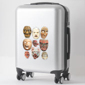 Oude Tribal Gezichtsmaskers Clipart Sticker (Koffer)