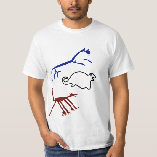 Oude tribale aardkunst - oude dieren t-shirt (Voorkant)