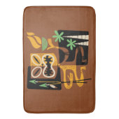 Oude Tribale Rituelen: Man met Vuur en Speren Badmat (Voorkant Verticaal)