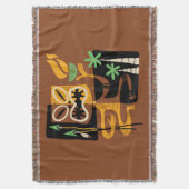 Oude Tribale Rituelen: Man met Vuur en Speren Deken (Voorkant Verticaal)