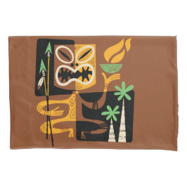 Oude Tribale Rituelen: Man met Vuur en Speren Kussensloop