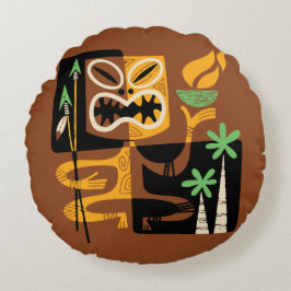 Oude Tribale Rituelen: Man met Vuur en Speren Rond Kussen