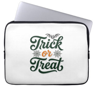 Oude Trick Or Treat Halloween Typografie Ontwerp Laptop Sleeve