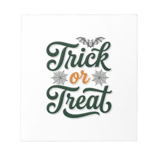 Oude Trick Or Treat Halloween Typografie Ontwerp Notitieblok