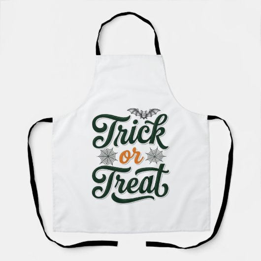 Oude Trick Or Treat Halloween Typografie Ontwerp Schort (Voorkant)