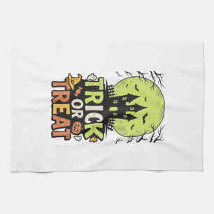 Oude Trick or Treat Spoken Huis Halloween Des Theedoek