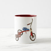 Oude trifiets tweekleurige koffiemok (Center)
