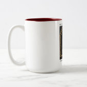 Oude trol tweekleurige koffiemok (Links)