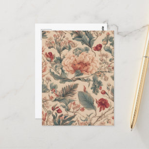 Oude Tropische Bloem Bloemen Antiek Briefkaart