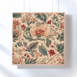 Oude Tropische Bloem Bloemen Antiek Perfect Poster