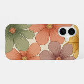 Oude Tropische Bloemen iPhone 16 Hoesje (Achterkant horizontaal)