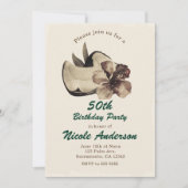 Oude Tropische Kokosnoot & Hibiscus Uitnodigingen (Voorkant)