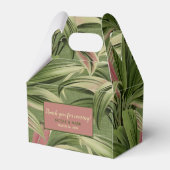 Oude Tropische Palm Botanische Aquarel Groen Bedankdoosjes (Achterkant)