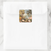 Oude Tropische Palmen Vierkante Sticker (Tas)