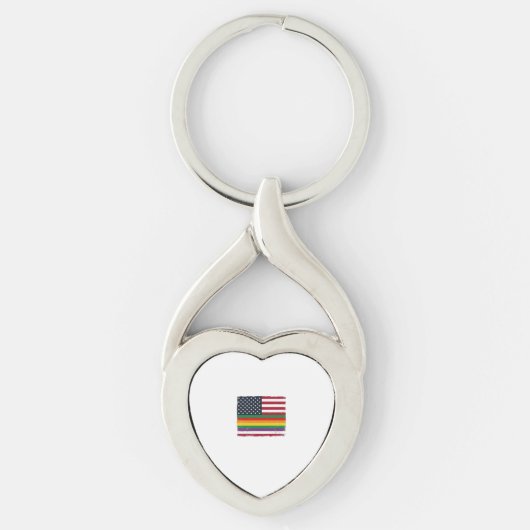 Oude trotsvlag met distressed vector shirt ontwerp sleutelhanger (Voorkant)