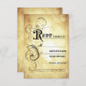 Oude trouw-RSVP-kaarten uit het verleden RSVP Kaartje (Voorkant / Achterkant)