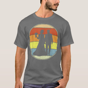 Oude trouwerij Retro trouwerij Bruid Bruidegom Cue T-shirt
