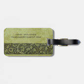 Oude trouwerij, Victoriaanse bloem bloemenscroll Bagagelabel (Achterkant horizontaal)