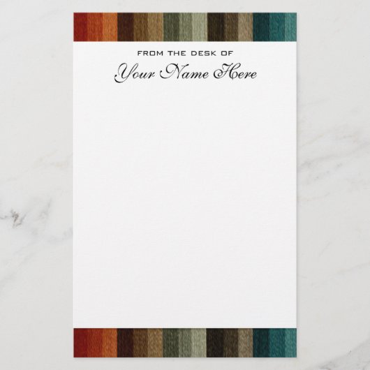 Oude trouwerij, warm herfst strepenpatroon briefpapier (Voorkant)