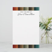 Oude trouwerij, warm herfst strepenpatroon briefpapier (Staand voorkant)