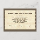 Oude trouwticket ontwerp bruiloftsreceptie informatiekaartje (Achterkant)