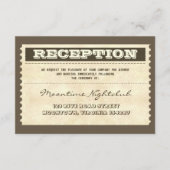 Oude trouwticket receptie ontwerp informatiekaartje (Voorkant)