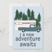 Oude Truck Camper RV Motorhome Baby Shower Kaart (Voorkant)