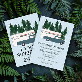 Oude Truck Camper RV Motorhome Baby Shower Kaart