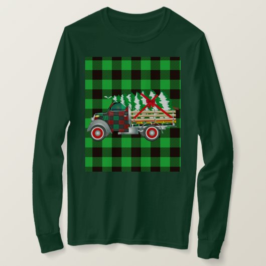 OUDE TRUCK CHRISTMAS TREE LEVERING T-SHIRT (Design voorkant)