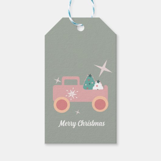 Oude Truck Groovy Kerst Koekjes    Cadeaulabel (Voorkant)