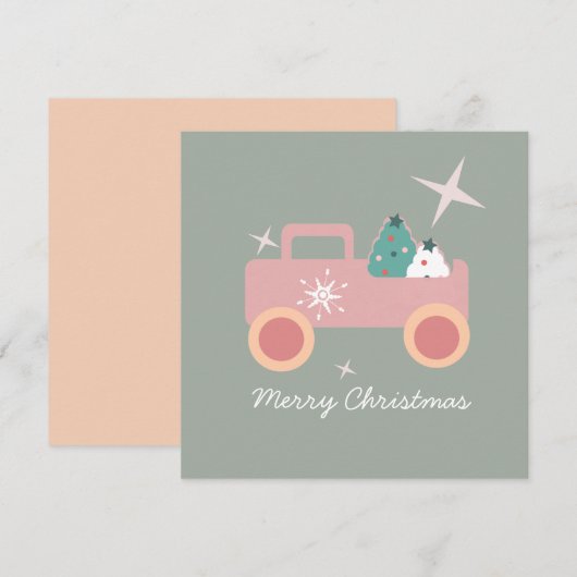 Oude Truck Groovy Kerstkoekjes Kaart (Voorkant / Achterkant)
