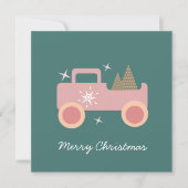 Oude Truck Groovy Kerstmis Kaart (Voorkant)