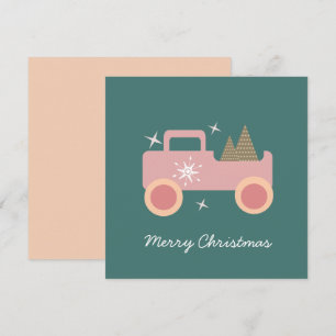 Oude Truck Groovy Kerstmis Kaart