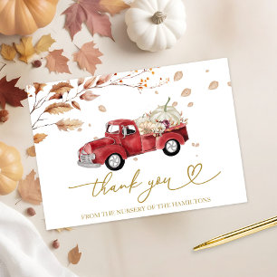Oude Truck Herfst Baby Shower Bedankt Kaart