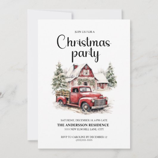 Oude Truck Rustieke Blokhut Kerstfeest Kaart (Voorkant)