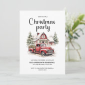 Oude Truck Rustieke Blokhut Kerstfeest Kaart (Staand voorkant)