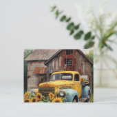 Oude Truck Scenery Briefkaart (Staand voorkant)