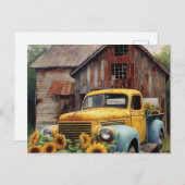 Oude Truck Scenery Briefkaart (Voorkant / Achterkant)