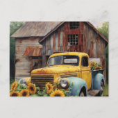 Oude Truck Scenery Briefkaart (Voorkant)
