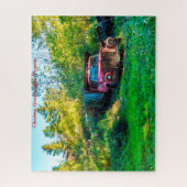 Oude  Truck Vermont. Kerstgroeten Legpuzzel (Verticaal)