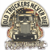 Oude truckers die nooit patriottietranker zijn sticker (Voorkant)