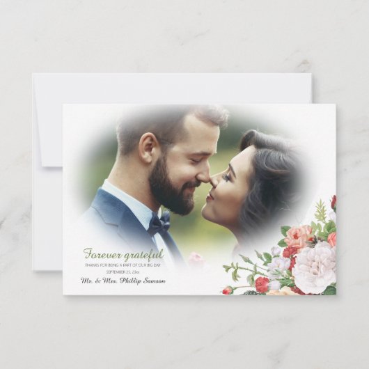 Oude Tuin Bloemen Foto Dank Je Kaart (Voorkant)