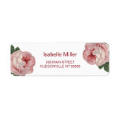 Oude tuin bloemige roze roos etiket (Voorkant)