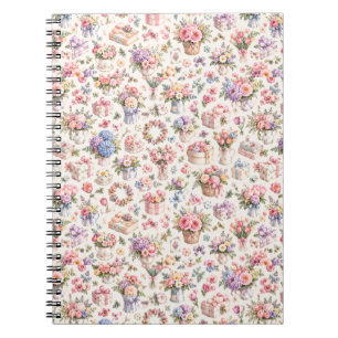 Oude Tuin Bloempatroon Romantische Rozen Notitieboek