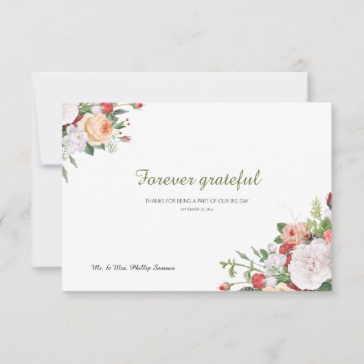 Oude Tuin Bloemrijke Dankkaart Kaart (Voorkant)