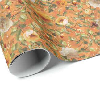 Oude Tuin Sinaasappel Patroon Wrapping Papier